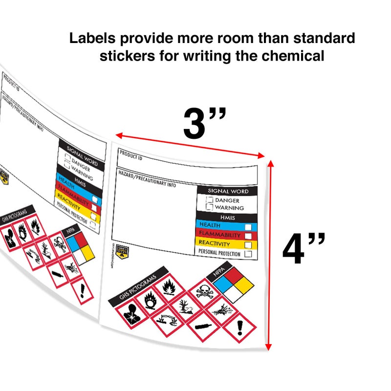 Safety Supply Mart Safety Data Sheet Stickers/MSDS Stickers, 3" x 4", Roll of 250, Tough Tear-Proof, Right To Know- Chemical Identifying and Marking Sticker Decals - Image 5